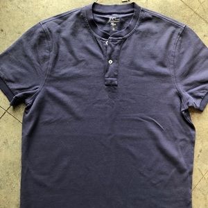 J. Crew Blue Pique Henley - Medium